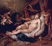 Hendrick Goltzius Danae receiving Jupiter as a shower of gold. oil painting artist